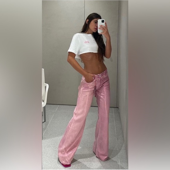 Zara Denim - Zara x Barbie pink jeans New
